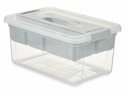 Multi-use Box Grey Transparent Plastic 9 L 35,5 x 17 x 23,5 cm (6 Units) Hot on Sale