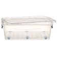 Storage Box with Wheels Transparent Plastic 30 L 40 x 20,5 x 63 cm (6 Units) on Sale