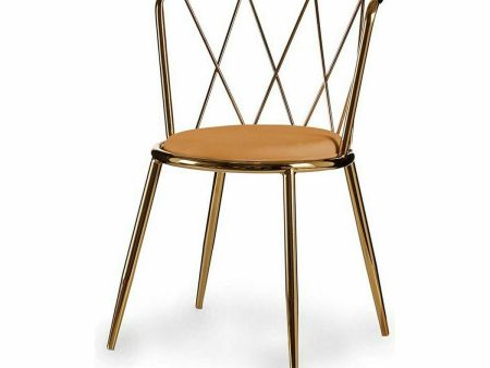 Chair Metal Rhombus Golden Mustard 50,5 x 73 x 51 cm (2 Units) Online