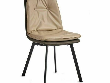 Armchair Buttons Black Beige Grey Steel 62 x 85 x 47 cm (2 Units) on Sale