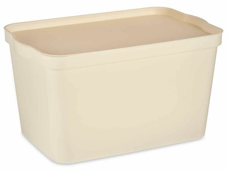 Storage Box with Lid Cream Plastic 24 L 29,3 x 24,5 x 45 cm (6 Units) Online now