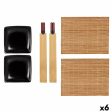 Sushi Set Black Ceramic Bamboo (6 Units) Online Hot Sale