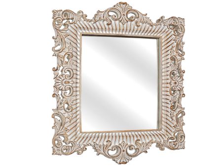 Wall mirror Romimex Natural 35 x 30 x 2 cm Squared Fashion