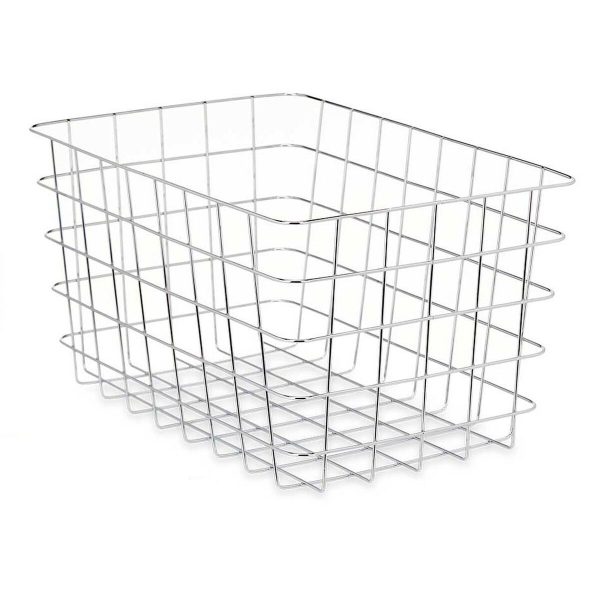 Multi-purpose basket Silver Metal 38 x 21 x 26 cm Rectangular (6 Units) Online now