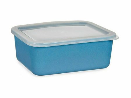 Storage Box with Lid Dark blue 14,5 x 7 x 19,5 cm (6 Units) Hot on Sale