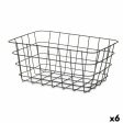 Multi-purpose basket Black Metal 30,3 x 14 x 22,5 cm Rectangular (6 Units) Online now