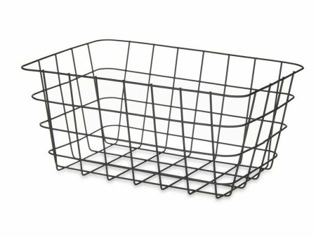 Multi-purpose basket Black Metal 30,3 x 14 x 22,5 cm Rectangular (6 Units) Online now