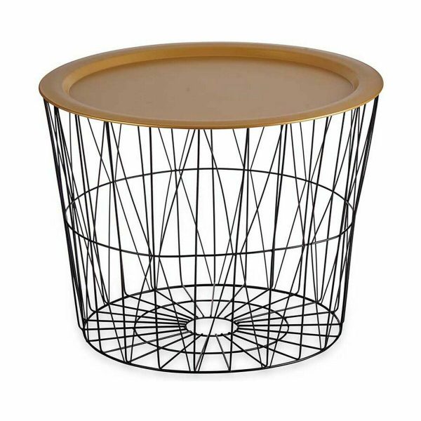 Side table Black Golden Metal 62 x 45,5 x 62 cm (4 Units) Online Sale