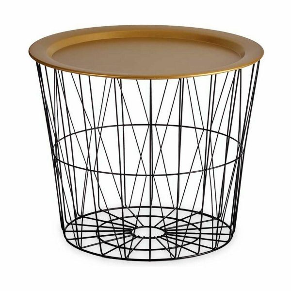 Side table Black Golden Metal 52 x 40 x 52 cm (4 Units) For Sale