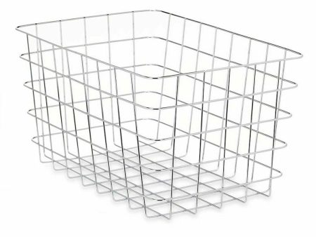 Multi-purpose basket Silver Metal 38 x 21 x 26 cm Rectangular (6 Units) Online now