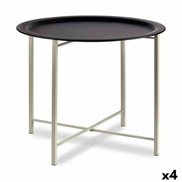 Side table White Black Metal 62 x 48,5 x 62 cm (4 Units) Hot on Sale