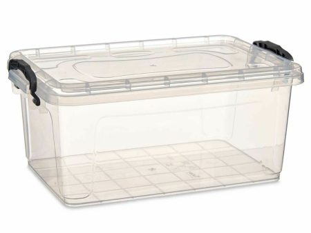 Storage Box with Lid Transparent Plastic 8,5 L 23,5 x 15,5 x 37 cm (12 Units) Hot on Sale