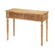 Hall Table with 2 Drawers Brown Mango wood 98 x 77 x 42 cm Curve Discount