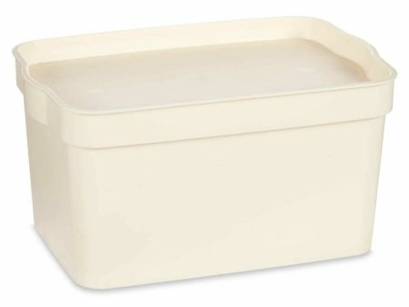 Storage Box with Lid Cream Plastic 2,3 L 13,5 x 11 x 20 cm (24 Units) on Sale