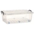 Storage Box with Wheels Transparent Plastic 30 L 40 x 20,5 x 63 cm (6 Units) on Sale