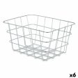 Multi-purpose basket Silver Metal 24 x 12,5 x 18,5 cm Rectangular (6 Units) Discount