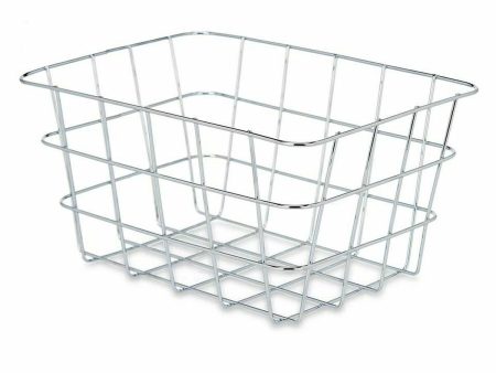 Multi-purpose basket Silver Metal 24 x 12,5 x 18,5 cm Rectangular (6 Units) Discount