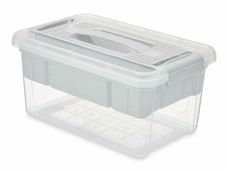 Multi-use Box Grey Transparent Plastic 5 L 29,5 x 14,5 x 19,2 cm (6 Units) Online Sale