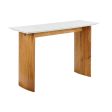 Console Home ESPRIT White Brown Marble Mango wood 120 x 38 x 77 cm For Sale