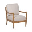 Armchair Beige Natural Rubber wood MDF Wood Foam 100 % polyester 65 x 71 x 88 cm on Sale