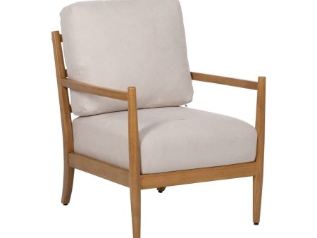 Armchair Beige Natural Rubber wood MDF Wood Foam 100 % polyester 65 x 71 x 88 cm on Sale