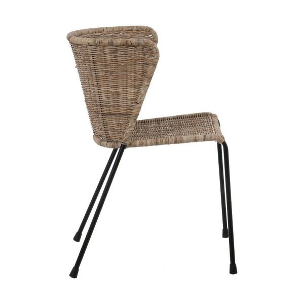 Dining Chair 50 x 54 x 77 cm Natural Black For Sale