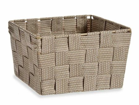 Basket Braiding Brown Cloth (15 x 11 x 20 cm) (24 Units) For Cheap