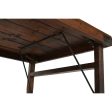 Folding Table Home ESPRIT Natural Recycled Wood 182 x 90 x 76 cm Online now