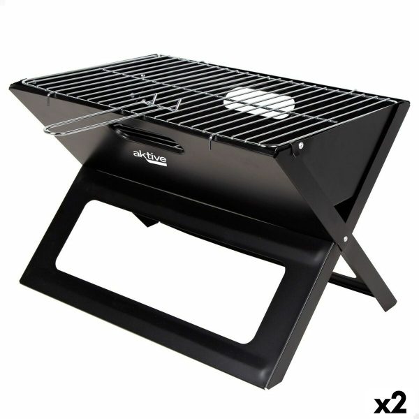 Barbecue Portable Aktive Black Steel Iron 45 x 30 x 29 cm Sale