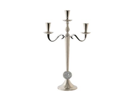 Candle Holder DKD Home Decor 30 x 12 x 46 cm Silver Aluminium Chromed Online now