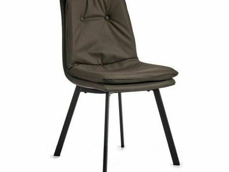 Armchair Buttons Black Grey Steel 62 x 85 x 47 cm (2 Units) Discount