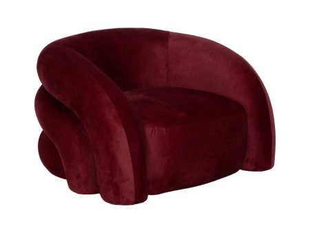 Armchair Burgundy Wood Foam 100 x 84 x 58 cm For Cheap