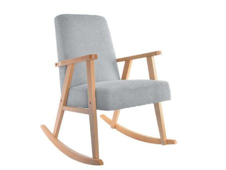 Rocking Chair DKD Home Decor Sky blue Natural Wood Beech MDF Wood 81 x 58 x 90 cm Supply