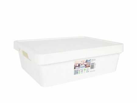 Storage Box with Lid Tontarelli Maya White 9,2 l 36 x 28 x 11 cm (12 Units) For Discount