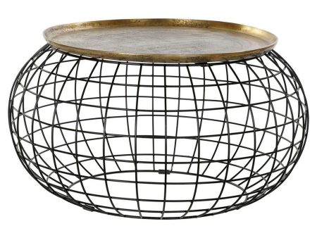 Side table DKD Home Decor 80 x 80 x 44 cm Black Golden Aluminium Plastic For Cheap