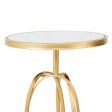 Side table Alexandra House Living Gold Glass MDF Wood 35 x 61 x 35 cm Fashion