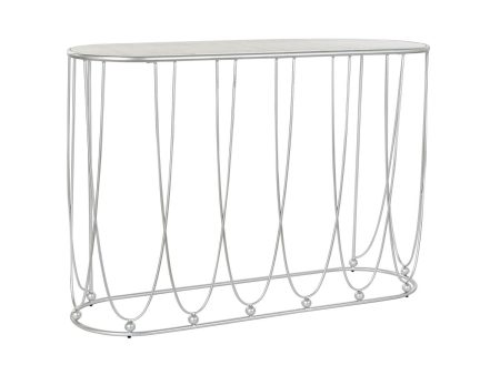 Console DKD Home Decor Silver Metal White Marble 115 x 35 x 78 cm Discount