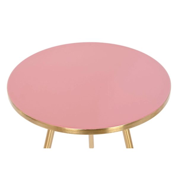 Set of 2 tables Home ESPRIT Pink Golden 41 x 41 x 51 cm Online Hot Sale