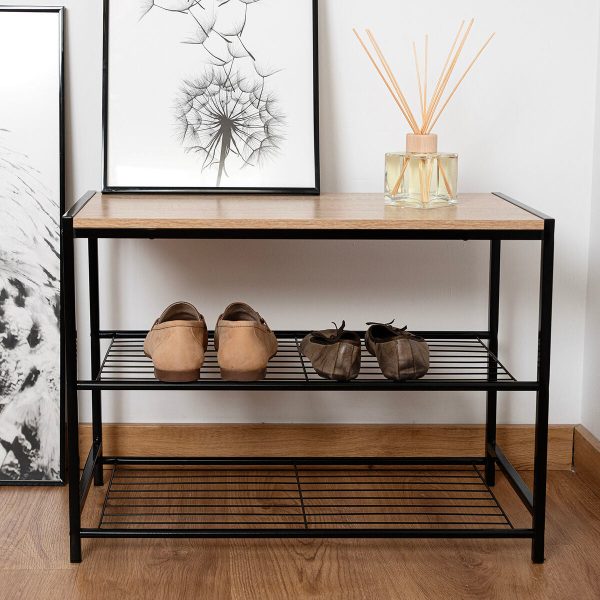 Shoe Rack Vinthera Moa Steel Black 60 x 30 x 44,5 cm Online