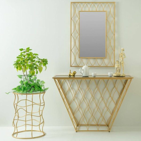 Side table Alexandra House Living Gold Metal 46 x 60 x 46 cm Discount