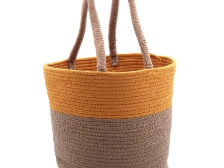 Decorative basket Vinthera Moa Ocre Cotton 40 x 30 x 15 cm Sale