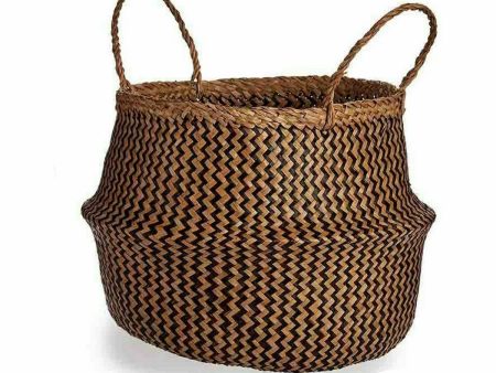 Decorative basket Brown Black Rushes 8 L 36 x 30 x 36 cm (8 Units) Fashion