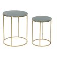 Set of 2 tables DKD Home Decor Green Golden 46 x 46 x 58 cm For Discount