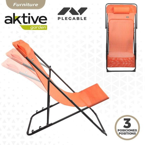 Reclining lounder Aktive Orange 53 x 87 x 78 cm (4 Units) Discount