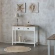 Hall Table with Drawers Alexandra House Living White Brown Zinc Alloy MDF Wood 40 x 78 x 100 cm Hot on Sale