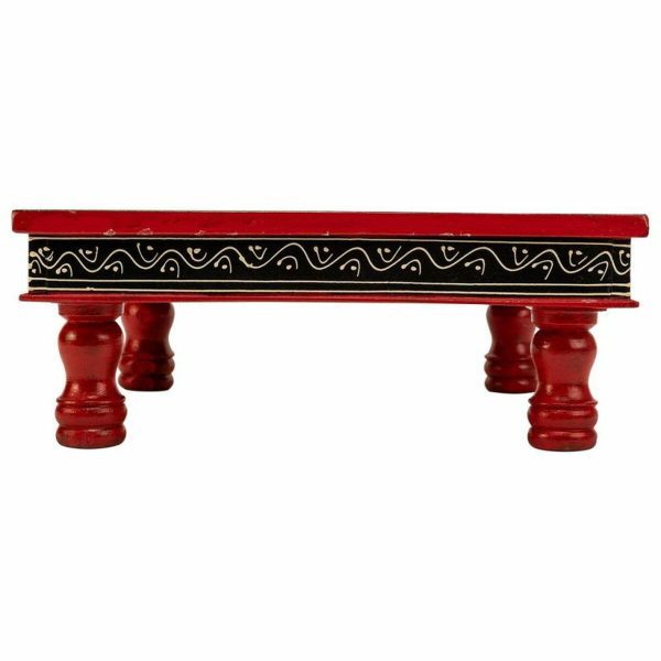 Side table Alexandra House Living Red Aluminium MDF Wood 38 x 14 x 38 cm For Sale