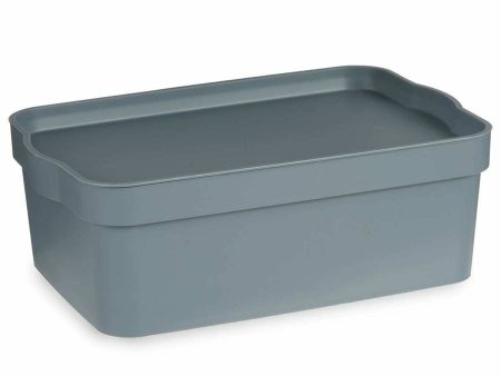 Storage Box with Lid Grey Plastic 6 L (21,5 x 11 x 32 cm) (12 Units) Supply