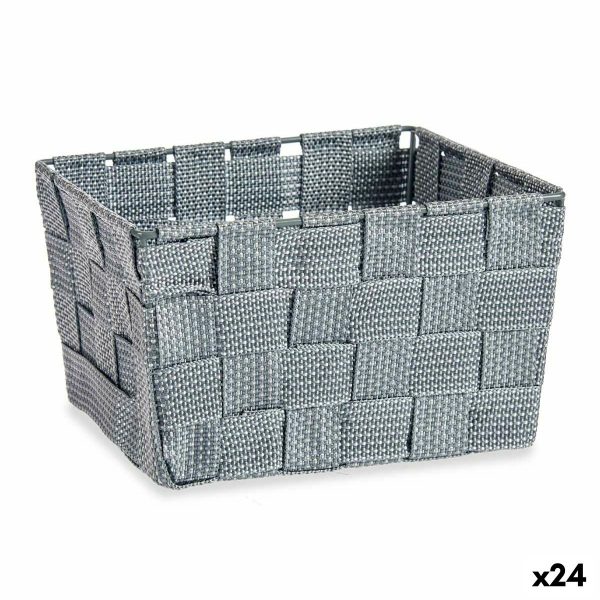 Basket Braiding Grey Cloth (15 x 10,5 x 20 cm) (24 Units) For Cheap