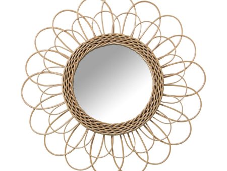 Wall mirror Alexandra House Living wicker Natural Fibre 2 x 45 x 45 cm Circular Online