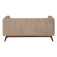 Sofa 156 x 81 x 72 cm Champagne Synthetic Fabric Wood Velvet on Sale